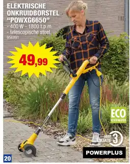 Hubo Elektrische onkruidborstel "powxg6650" -400 w 1800 t.p.m. - telescopische steel. aanbieding
