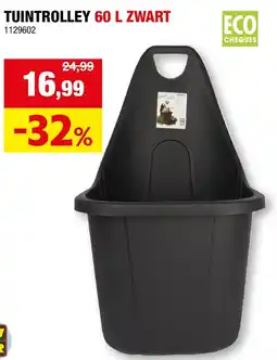 Hubo Tuintrolley 60 l zwart aanbieding