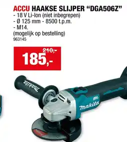 Hubo Accu haakse slijper "dga506z" aanbieding