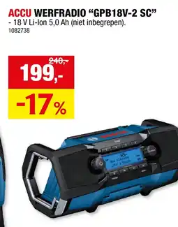 Hubo Accu werfradio "gpb18v-2 sc" aanbieding