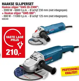 Hubo Haakse slijperset haakse slijper gws 20-230h+ + haakse slijper "gws 880 aanbieding