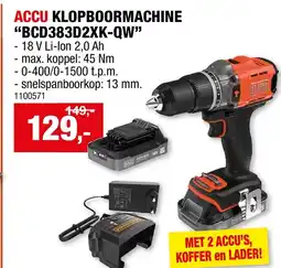 Hubo Accu klopboormachine "bcd383d2xk-qw" aanbieding