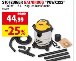 Hubo Stofzuiger nat/droog "powx322" aanbieding