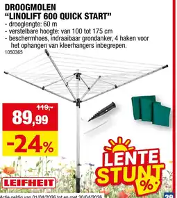 Hubo Droogmolen "linolift 600 quick start" aanbieding