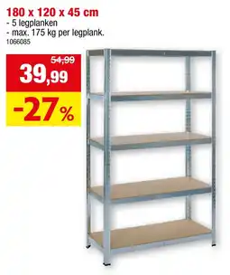 Hubo Rek "heavy duty" 180 x 120 x 45 cm aanbieding