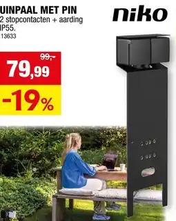 Hubo Tuinpaal met pin aanbieding