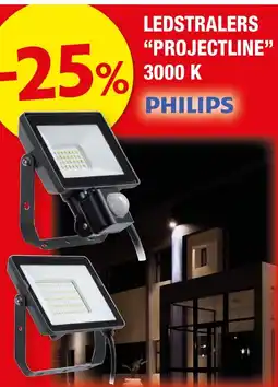 Hubo Ledstralers "projectline" 3000 k philips aanbieding