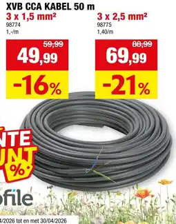 Hubo Xvb cca kabel 50 m aanbieding
