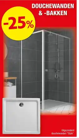 Hubo Douchewanden & -bakken aanbieding