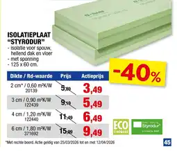 Hubo Isolatieplaat "styrodur" aanbieding