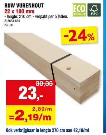 Hubo Ruw vurenhout aanbieding