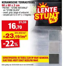 Hubo Keramische terrastegel aanbieding