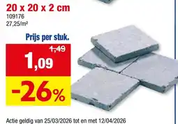 Hubo Terrastegel "bluestone" 20 x 20 x 2 cm aanbieding