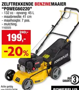 Hubo Zelftrekkende benzinemaaier "poweg60220" aanbieding