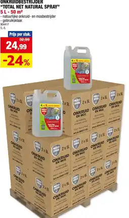 Hubo Onkruidbestrijder "total net natural spray" 5 l - 5- m2 aanbieding