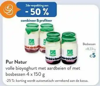 OKay Pur natur volle bioyoghurt met bosbessen aanbieding