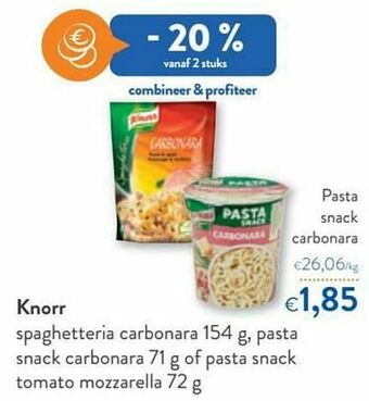 OKay Knorr pasta snack carbonara aanbieding