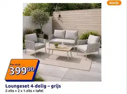 Action Loungeset 4-delig - grijs aanbieding