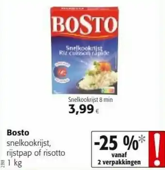 Colruyt Bosto snelkookrijst, rijstpap of risotto aanbieding