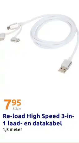 Action Re-load High Speed 3-in1 laad- en datakabel aanbieding