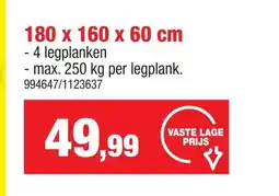 Hubo Gegalvaniseerd rek heavy duty 180 x 160 x 60 cm aanbieding