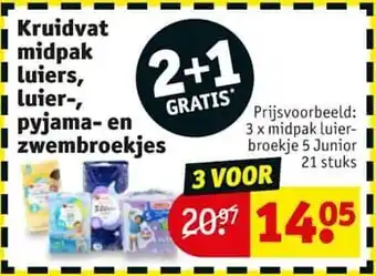 Kruidvat Midpak luierbroekje 5 junior aanbieding