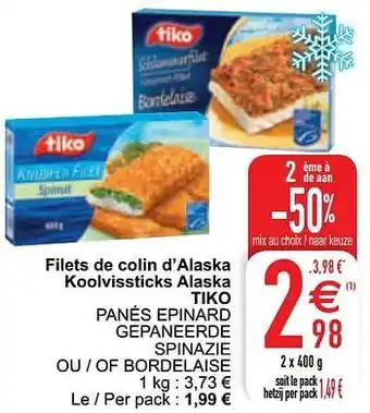 Cora Filets de colin d`alaska koolvissticks alaska tiko aanbieding