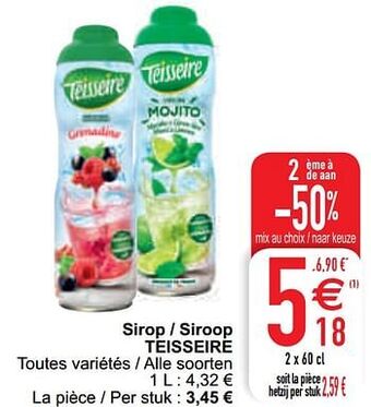 Cora Sirop - siroop teisseire aanbieding