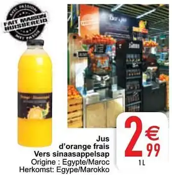Jus d`orange frais vers sinaasappelsap