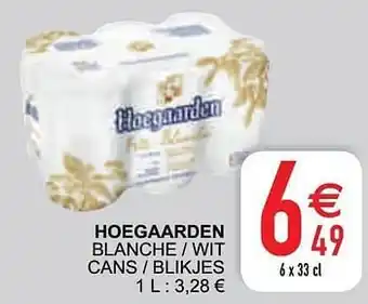 Cora Hoegaarden blanche - wit cans - blikjes aanbieding