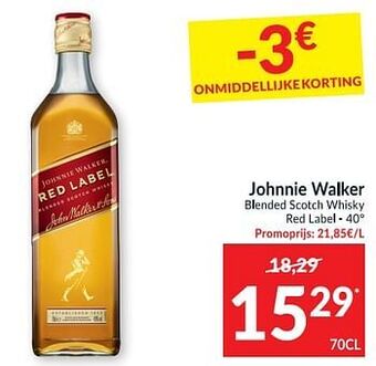 Intermarché Johnnie walker blended scotch whisky red label aanbieding