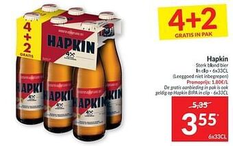 Intermarché Hapkin sterk blond bier aanbieding
