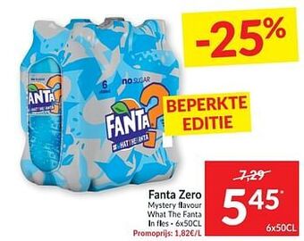 Intermarché Fanta zero mystery flavour what the fanta aanbieding