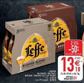 Cora Leffe blonde - blond brune - bruin ou - of ruby aanbieding