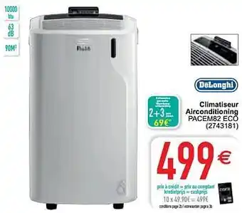 Cora Delonghi climatiseur airconditioning pacem82 eco aanbieding