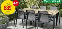 Brico Central Park Tafel + 6 stoelen aanbieding