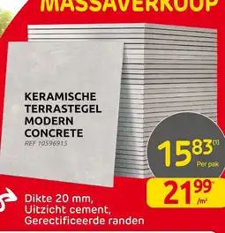 Brico Keramische terrastegel modern concrete aanbieding