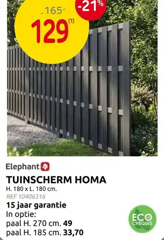 Elephant tuinscherm homa