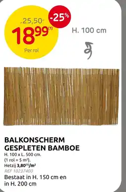 Brico Balkonscherm gespleten bamboe aanbieding