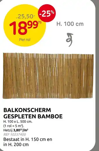 Balkonscherm gespleten bamboe