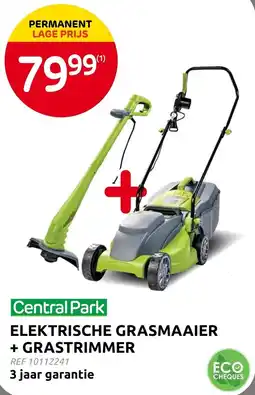 Brico Central park elektrische grasmaaier + grastrimmer aanbieding