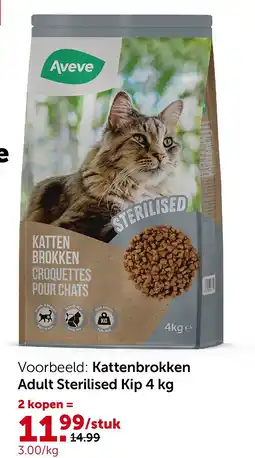 AVEVE Kattenbrokken Adult Sterilised Kip 4 kg aanbieding