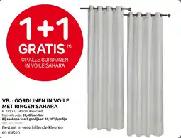Brico Vb.: gordijnen in voile met ringen sahara aanbieding