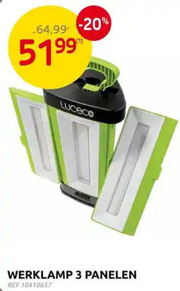 Brico Werklamp 3 panelen aanbieding