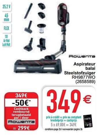 Cora Rowenta aspirateur balai steelstofzuiger rh9877wo aanbieding
