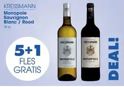 Prik en Tik Kressmann monopole sauvignon blanc/rood aanbieding