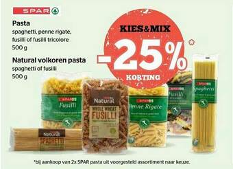 Spar Pasta, Natural Volkoren Pasta aanbieding
