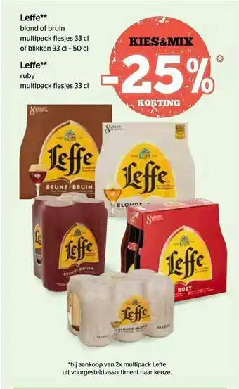 Spar Leffe Blond Of Bruin, Leffe Ruby aanbieding
