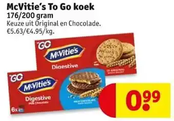 Kruidvat Mcvitie`s to go koek aanbieding