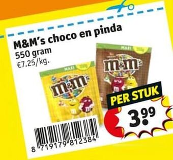 Kruidvat M+m`s choco en pinda aanbieding